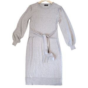 New Tahari Gray Sweater Midi Dress